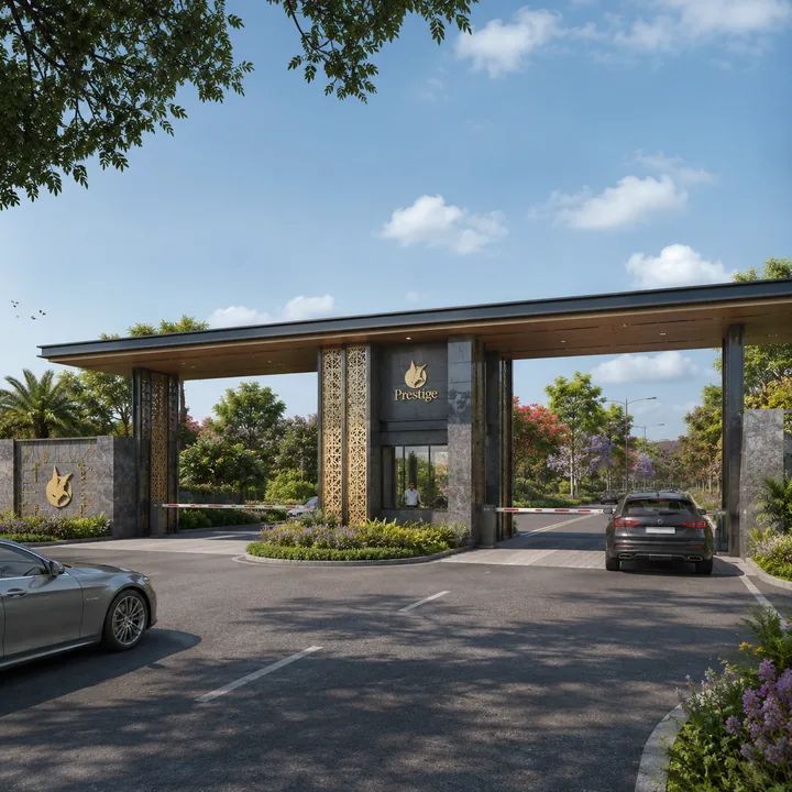 Prestige Dalasagere branded entrance gateway on Old Madras Road (NH-75)