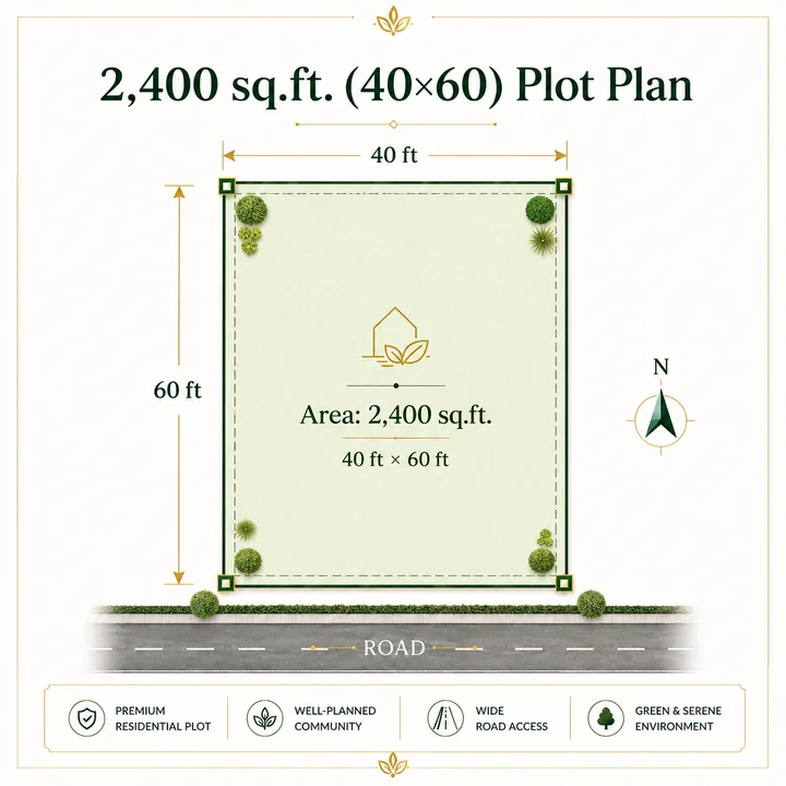 Prestige Dalasagere 2,400 sq.ft. (40×60) Plot plot plan layout