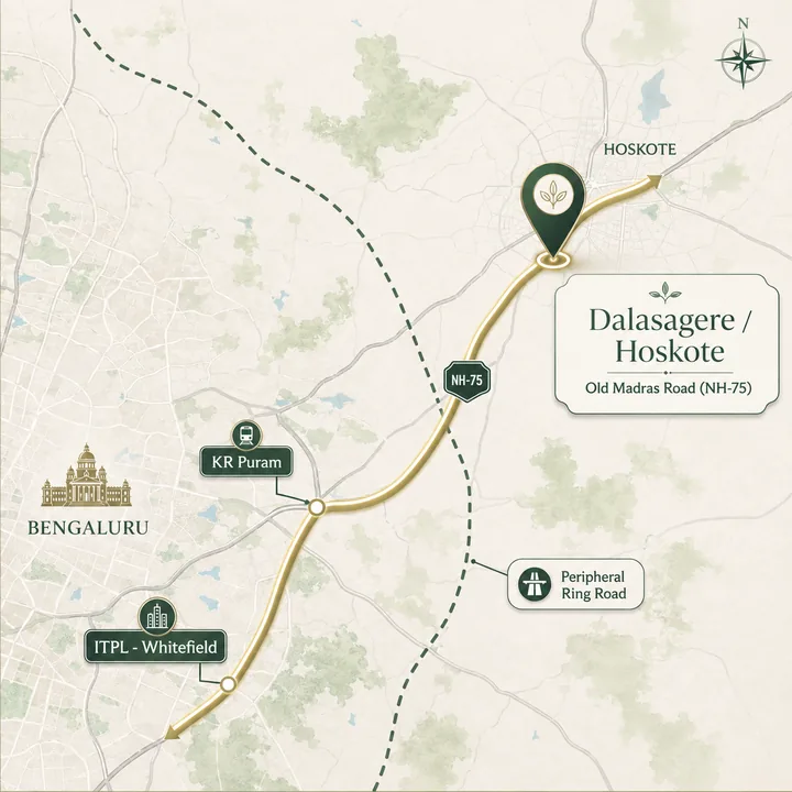 Prestige Dalasagere location map showing nearby landmarks